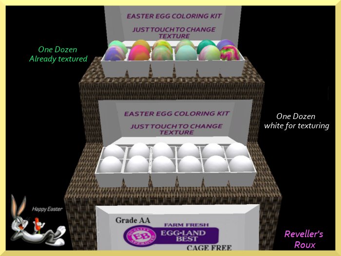 Second Life Marketplace EASTER EGG COLORING KIT (Texturized) 2 DOZ